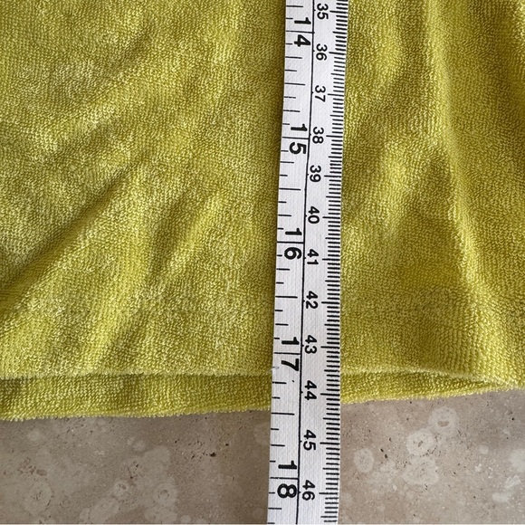 Andie Swim Cropped Button Up Yellow Terry Short Sleeve Collar Women Size S - Picture 11 of 14